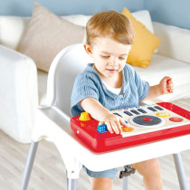 Hape Kids Portable Dj Mix And Spin Studio Music Toy Playset With Lights, Sound, And 18 Key Keyboard For Kids Ages 1 To 5 Years , Red