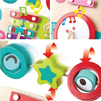 Hape My First Musical Walker, Learning Walker, Push And Pull Toy, Multicolor, E0383, My First Musical Walker