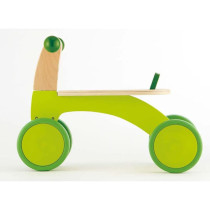 Hape Scoot Around Ride On Wood Bike Award Winning Four Wheeled Wooden Push Balance Bike Toy for Toddlers with Rubberized Wheels, Bright Green
