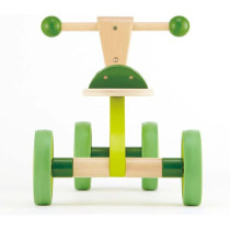 Hape Scoot Around Ride On Wood Bike Award Winning Four Wheeled Wooden Push Balance Bike Toy for Toddlers with Rubberized Wheels, Bright Green