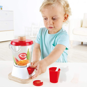 Hape Smoothie Blender Multicolor Kitchen Smoothie Machine Play Set Complete with Cups & Straws, 9.44 Inch