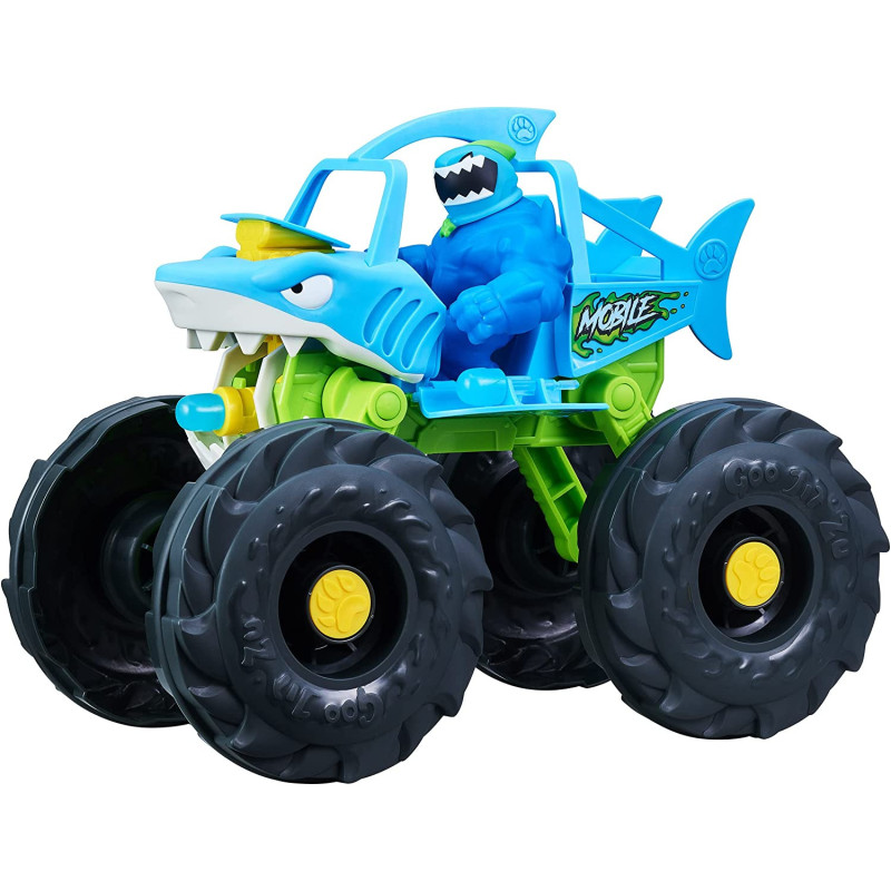 Heroes of Goo Jit Zu "Stretch and Strike Thrash Mobile! Vehicle with Missile Launcher and Stretchy, Goo Filled Exclusive Race Suit Thrash.