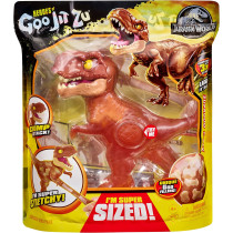 Heroes of Goo Jit Zu Jurassic World, Large SupaGoo T. Rex 7.5" Stretchy, Squishy Dinosaur Figure with Chomp Attack