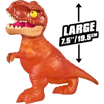 Heroes of Goo Jit Zu Jurassic World, Large SupaGoo T. Rex 7.5" Stretchy, Squishy Dinosaur Figure with Chomp Attack