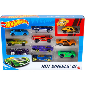 Hot Wheels Basic Cars, 10 Hot Wheels Car in 1 Pack 54886