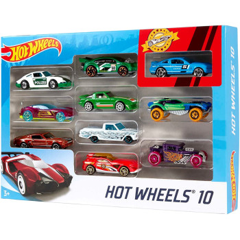Hot Wheels Basic Cars, 10 Hot Wheels Car in 1 Pack 54886