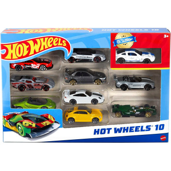Hot Wheels Basic Cars, 10 Hot Wheels Car in 1 Pack 54886