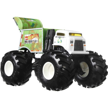 Hot Wheels Monster Trucks Will Trash It All 1:24 Scale Vehicles, Collectible Die-Cast Metal Toy Trucks with Giant Wheels & Stylized Chassis, Gift for Kids Ages 3 Years Old & Up