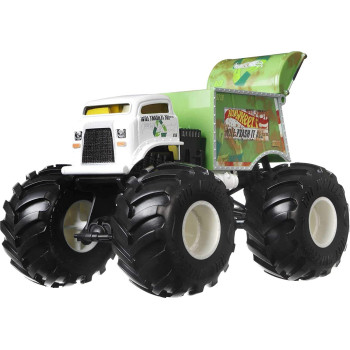 Hot Wheels Monster Trucks Will Trash It All 1:24 Scale Vehicles, Collectible Die-Cast Metal Toy Trucks with Giant Wheels & Stylized Chassis, Gift for Kids Ages 3 Years Old & Up