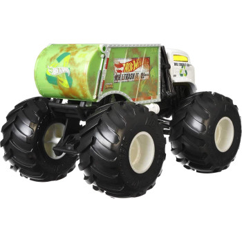 Hot Wheels Monster Trucks Will Trash It All 1:24 Scale Vehicles, Collectible Die-Cast Metal Toy Trucks with Giant Wheels & Stylized Chassis, Gift for Kids Ages 3 Years Old & Up