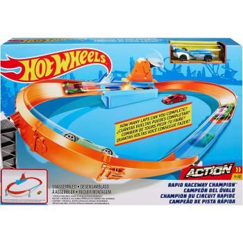Hot Wheels Rapid Raceway Champion Play Set GJM75, Multi-Colour, S