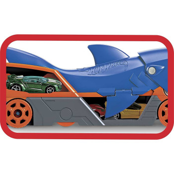Hot Wheels Shark Chomp Transporter Playset With One 1:64 Scale Car For Kids 4 To 8 Years Old Gvg36