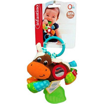 Infantino Jittery Cow, Stroller & High Chair Toys, Baby Soft Plush Toys, Assorted