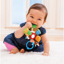 Infantino Jittery Cow, Stroller & High Chair Toys, Baby Soft Plush Toys, Assorted