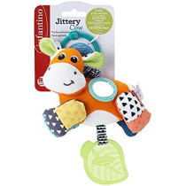Infantino Jittery Cow, Stroller & High Chair Toys, Baby Soft Plush Toys, Assorted