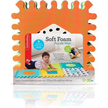 Infantino Soft Foam Puzzle Mat, Multicolor, 6 Piece, 216056