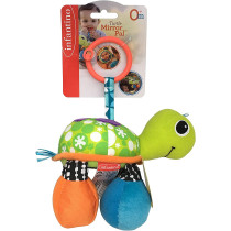 Infantino Turtle Mirror Pal - Green Stroller & High Chair Toys Baby soft Plush Toys