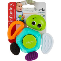 Infantino Turtle Rattle Baby Rattling Toy, Multicolor, Turtle Baby Rattle, 216279, Large