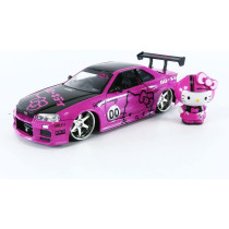 Jada Toys Hello Kitty 2002 Nissan Skyline GT-R (R34) 1:24 Die Cast Vehicle
