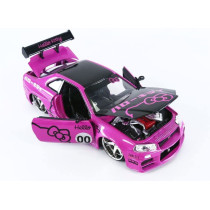Jada Toys Hello Kitty 2002 Nissan Skyline GT-R (R34) 1:24 Die Cast Vehicle