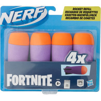 Nerf Hasbro E9989EU4 Nerf Fortnite Rocket Refill - Includes 4 Official Nerf Foam Rockets - Compatible with Nerf Fortnite Rocket-Firing Blasters