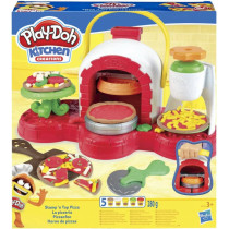 Play-Doh Hasbro Play-Doh Stamp 'n Top Pizza Oven Toy with 5 Non-Toxic Play-Doh compounds