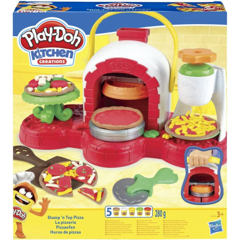 Play-Doh Hasbro Play-Doh Stamp 'n Top Pizza Oven Toy with 5 Non-Toxic Play-Doh compounds