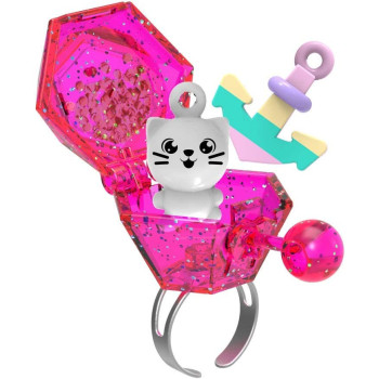 Taldec Funlockets Mysterious Ring with Charms and Glitter, Random Model, Jewellery, Pink,