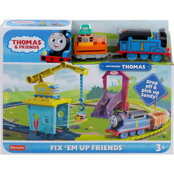 Thomas & Friends Fisher-Price Thomas & Friends Fix 'em Up Friends train and track set with motorized Thomas engine for preschool kids 3+