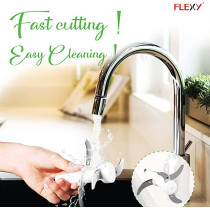 Flexy Electric Food Chopper Meat Chopper With Speed Control Safety Function 1.2L Glass Bowl 2 Stainless Steel Blades