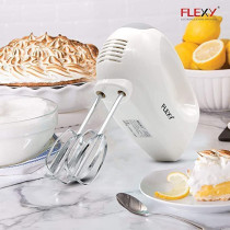 Flexy 200W Turbo 5 Speed Hand Mixer With Stainless Steel Double Balloon Beater And Kneading Tool