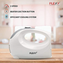 Flexy 200W Turbo 5 Speed Hand Mixer With Stainless Steel Double Balloon Beater And Kneading Tool