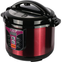 Flexy 8 Liter 1350W Electric Pressure Cooker With Smart Program Features Slow Cooker Steamer And Warmer