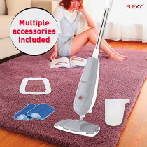 Flexy 1300W High Steam Multifunction Steam Mop With Carpet Glider, Microfiber Mop Pad and Measuring Cup