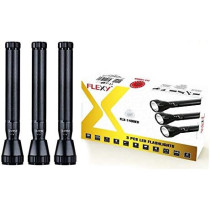 Flexy 3-Piece Rechargeable Flash Light Black 26centimeter