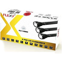 Flexy 3-Piece Rechargeable Flash Light Black 26centimeter