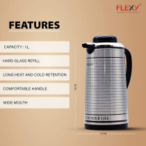 Flexy 15 Hours Hot 24 Hours Cold Retention Stainless Steel Insulated Vacuum Flask 1 Liter