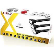 Flexy Rechargeable Q5 LED Flash Light 1500 Meters Beam 20X7X7CM Pack Of 3