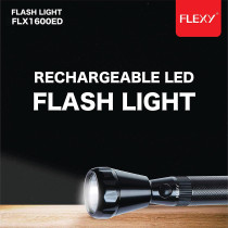 Flexy Rechargeable Q5 LED Flash Light 1800 Meters Beam 25X7X7CM - Pack Of 4
