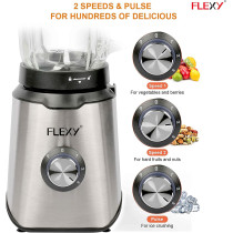 Flexy 600W 2 in 1 Grinder Blender Combo With Stainless Steel Jars For Hard Grinding And Blending