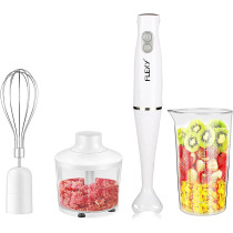 Flexy 200W Hand Blender With 500ml Chopper 500ml Beaker Whisk Stainless Steel Wand