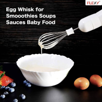 Flexy 200W Hand Blender With 500ml Chopper 500ml Beaker Whisk Stainless Steel Wand
