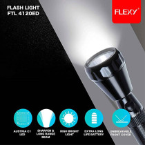Flexy Rechargeable Q5 LED Flash Light 1500 Meters Beam 27 X 5X 5CM