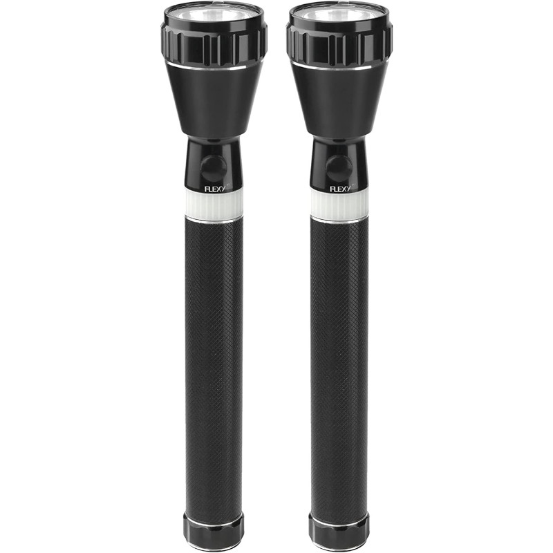 Flexy Rechargeable Q5 LED Flash Light 1500 Meters Beam 26X6X6CM Pack of 2