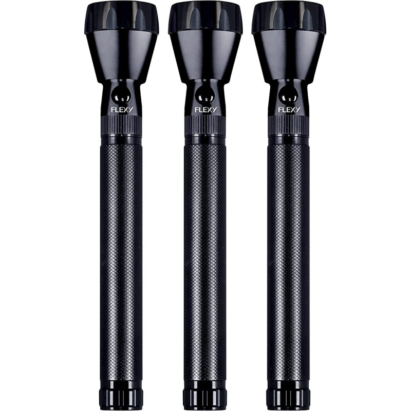 Flexy Rechargeable Q5 LED Flash Light 1200 Meters Beam 22X6X6CM Pack Of 3