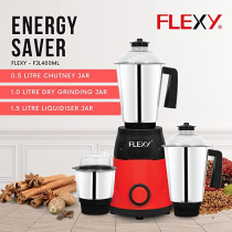 Flexy 750W Mixer Grinder 3 In 1 Perfect for Dry Wet Fine Grinding And 2 Stainless Steel Jars Indian Blender