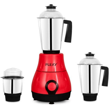Flexy 750W Mixer Grinder 3 In 1 Perfect for Dry Wet Fine Grinding And 2 Stainless Steel Jars Indian Blender