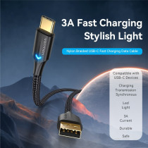 Vention 3A Fast Charging Stylish Light USB C Type Cable