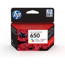 HP 650 Original Ink Advantage Cartridge, Black, CZ101AE & 650 Tri-color (Cyan, Megenta, Yellow) Original Ink Cartridge [CZ102AK] Works with HP DeskJet Ink Advantage