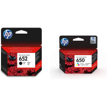 HP 652 Black Original Ink Cartridge [F6V25AE] Works with HP DeskJet Printers & 650 Tri-color (Cyan, Megenta, Yellow) Original Ink Cartridge [CZ102AK] Works with HP DeskJet Ink Advantage Printers